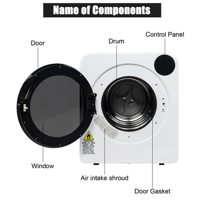 Zimtown 13.2lb Portable Compact High Efficiency Electric Dryer with Smart Controls