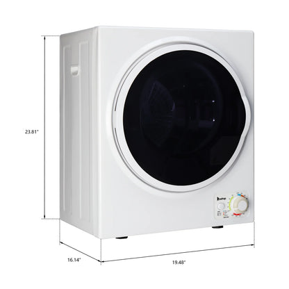 GYM25-78 Compact Portable Household clothes Dryer 1.6cuft with Stainless Steel Drum Black and White 120V MECHANICAL Control ETL Certification