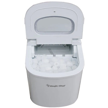Magic Chef 27 lb. Capacity Portable Countertop Ice Maker, White and Makes Bullet Ice