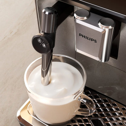 Philips 3300 Fully Automatic Espresso Machine with Milk Frother, Black and Chrome