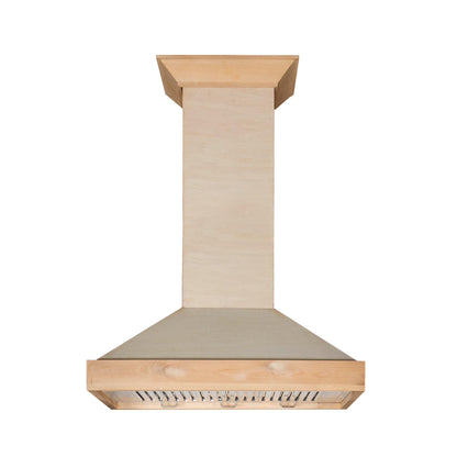 ZLINE 30 in. Unfinished Wooden Wall Mount Range Hood - Includes Motor