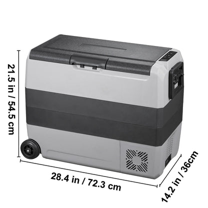 VEVOR Car Refrigerator 48Qt, Dual Zone Car Fridge Freezer12/24V DC & 110-240V AC Electric Compressor Cooler for Truck Vehicle RV