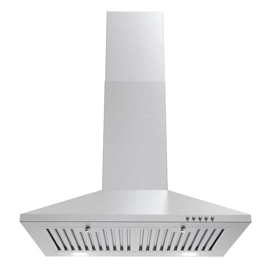 24 in. Ducted Wall Mount Range Hood in Stainless Steel with LED Lighting