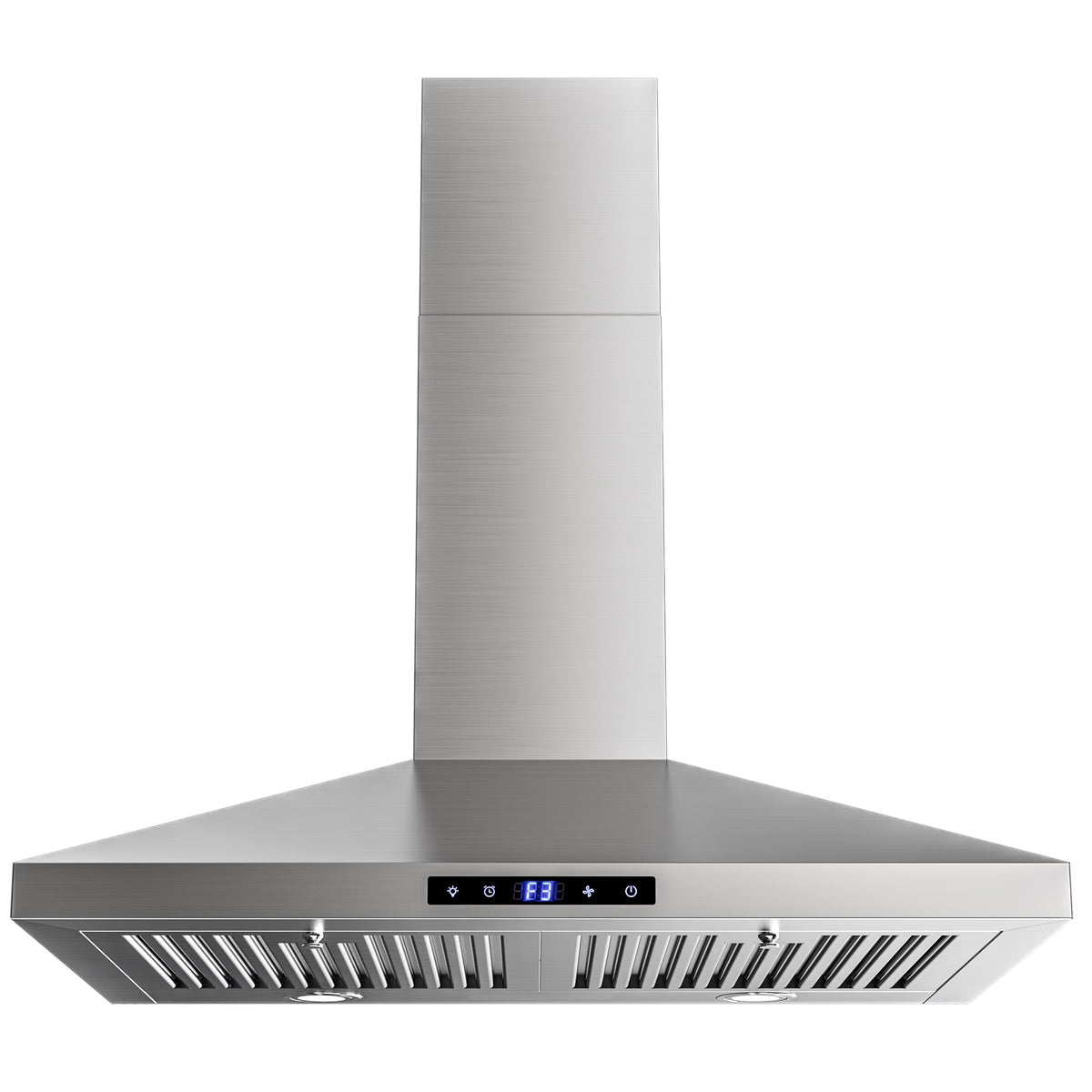 FIREGAS Range Hood 30 Inch, Stainless Steel Wall Mount Kitchen Hood with 3 Speed Exhaust Fan, Ducted/Ductless Convertible, Touch Control, Stove Vent Hood with 5-Layer Aluminium and Charcoal Filters
