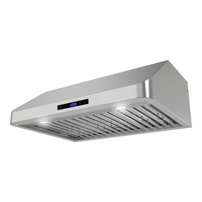 Streamline 30 in. Montecreto Ductless Undermount 406 CFM Range Hood in Brushed Stainless Steel with Baffle Filters, Touchpad Control, LED Lights