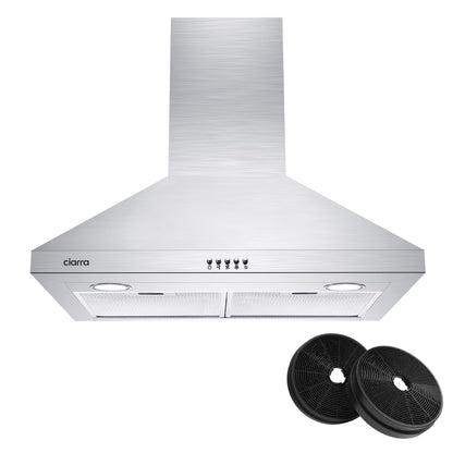 CIARRA Black Range Hood 30 inch Wall Mount Vent Hood Ductless Ducted Convertible CAB206P75