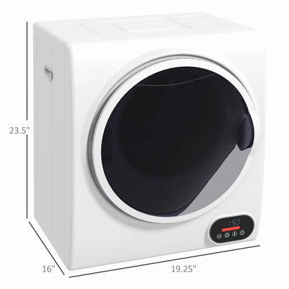 Portable Clothes Dryer, 120V 850W Compact Laundry Dryer With Intelligent Drying, 1.5 Cu.Ft Stainless Steel Drum, Front Load Electric Dryer For Apartments, Dorms, Rvs, White