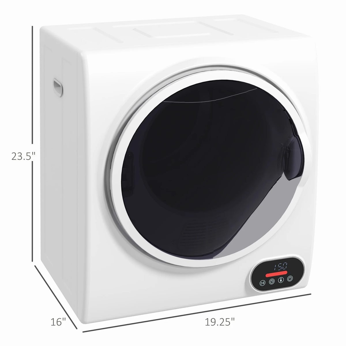 HOMCOM 1.5 cu Ft 120V Charcoal Gray Electric Dryer