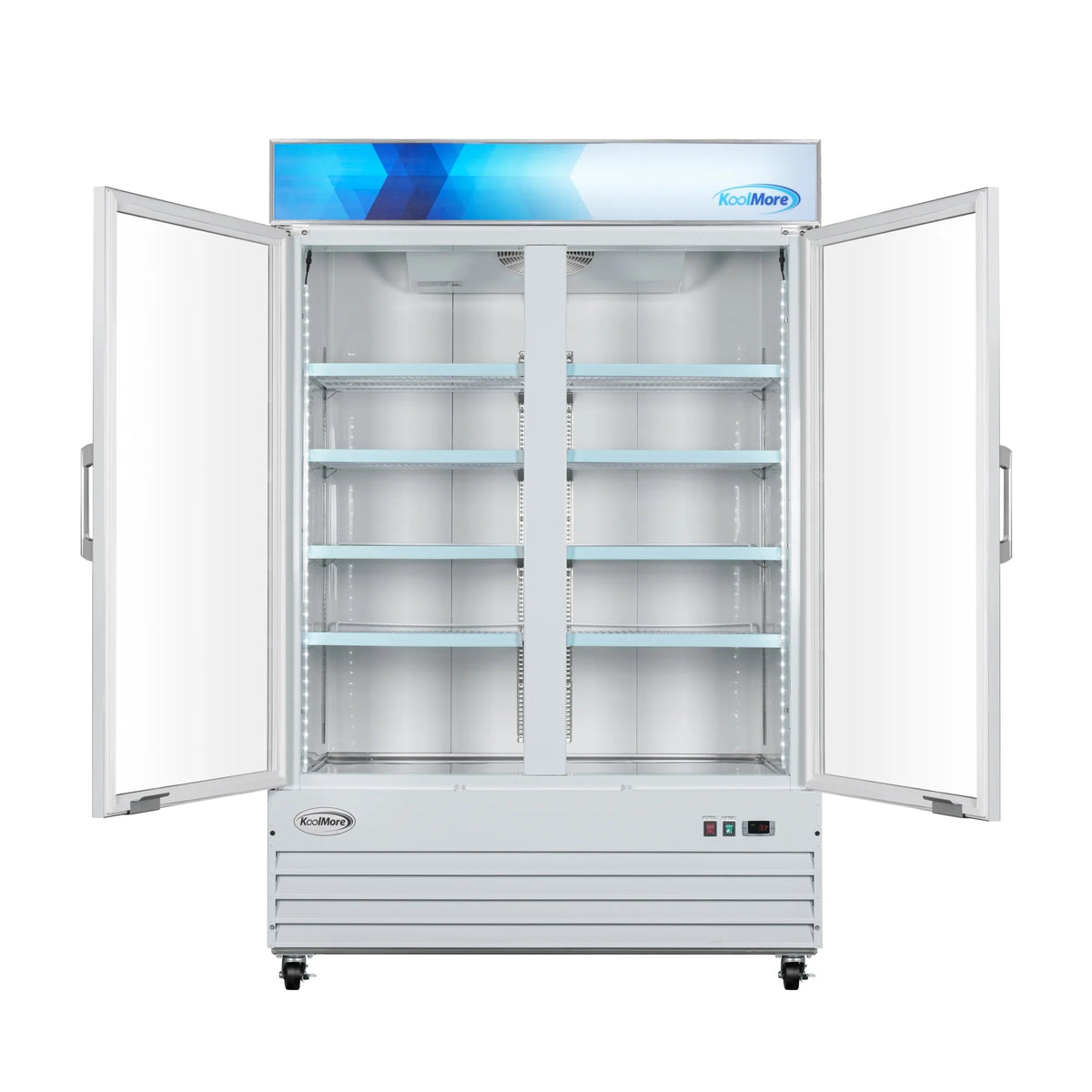 53 in. 2-Door Commercial Display Merchandiser Freezer 45 cu. ft. in White (MDF-2GD-45C-WH)