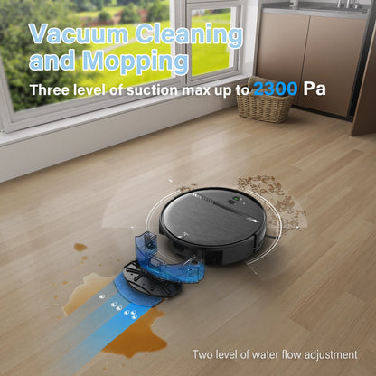 GOOVI Robot Vacuum Cleaner, Robot Vacuum Mop Combo, With Alexa/WiFi/App Connection, for Pet Hair, Hard Floor
