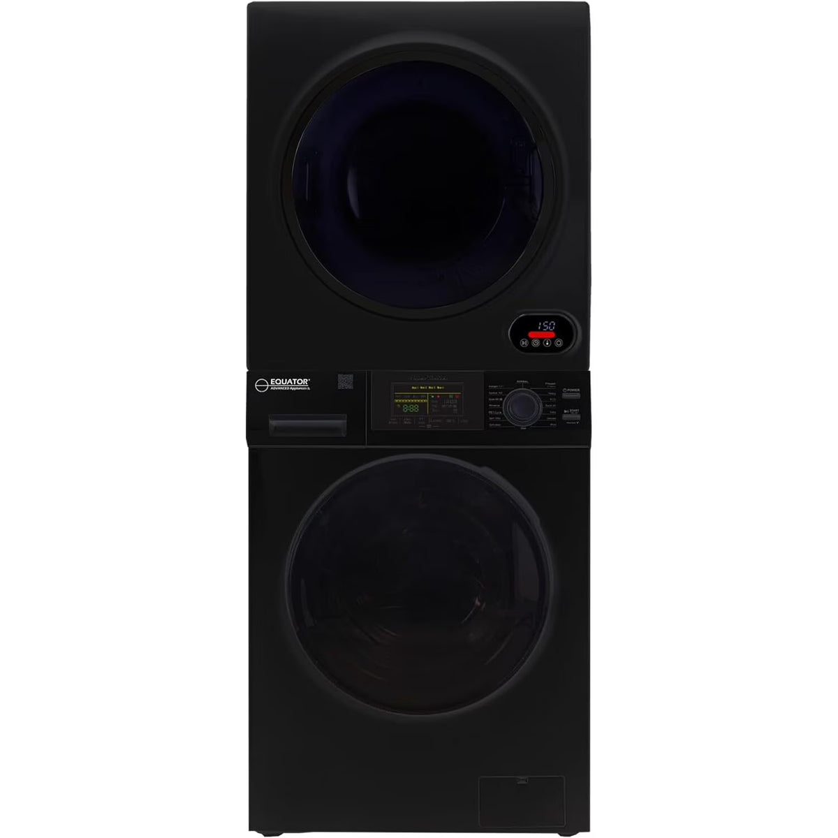 Equator Advanced Appliances Stainless Steel Washer/Compact Short Dryer in Black