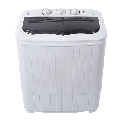 Portable Washing Machine,Compact Clothes Washing Machine, Semi Automatic Washing Machine, Mini Twin Tub Washing Machine for Apartments, Washer(7.7lbs) /Spiner(6.6lbs)