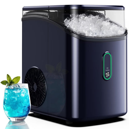 Philergo Nugget Ice Maker Countertop, Pebble Ice Maker with Soft Chewable Ice, 35 lbs/24 Hrs for Home, Kitchen, RV, Camping, Silver