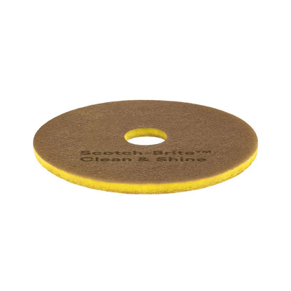Scotch-Brite? Clean & Shine Floor Pads, 13", Yellow/Gold, Case Of 5