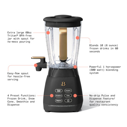 Beautiful Slush Crush 60 oz 4-Speed Frozen Drink Maker, White Icing by Drew Barrymore