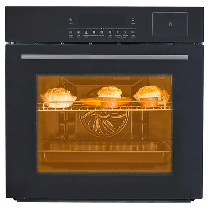 Aoile 24" Single Wall Oven, 3000W 2.5 Cu.Ft. Built-in Electric Oven with 4 Cooking Functions & 108 Automatic Recipes