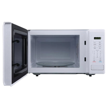 Open Box Magic Chef 0.9 Cubic Feet 900 Watt Stainless Microwave Oven, White