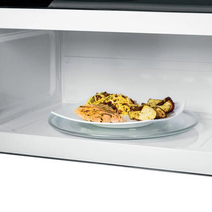 GE JVM3160RFSS 1.6 Cu. Ft. Over-the-Range Microwave Oven Stainless Steel Bundle with Deco Chef Pair of Red Heat Resistant Oven Mitt and 3 YR CPS Enhanced Protection Pack