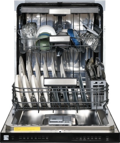 Kenmore 02214639 24" Built-in Stainless Steel Tub Dishwasher, Removeable 3rd Rack, SmartWash, Black