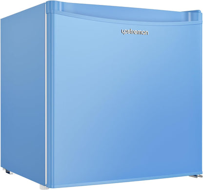 Upstreman 1.7 Cu.ft Mini Fridge with Freezer, Dorm Essentials, Adjustable Thermostat, Energy Saving, Low Noise, Single Door Compact Refrigerator for Dorm, Office, Bedroom, Blue-FR17