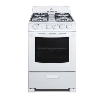 24" Wide Gas Range, White