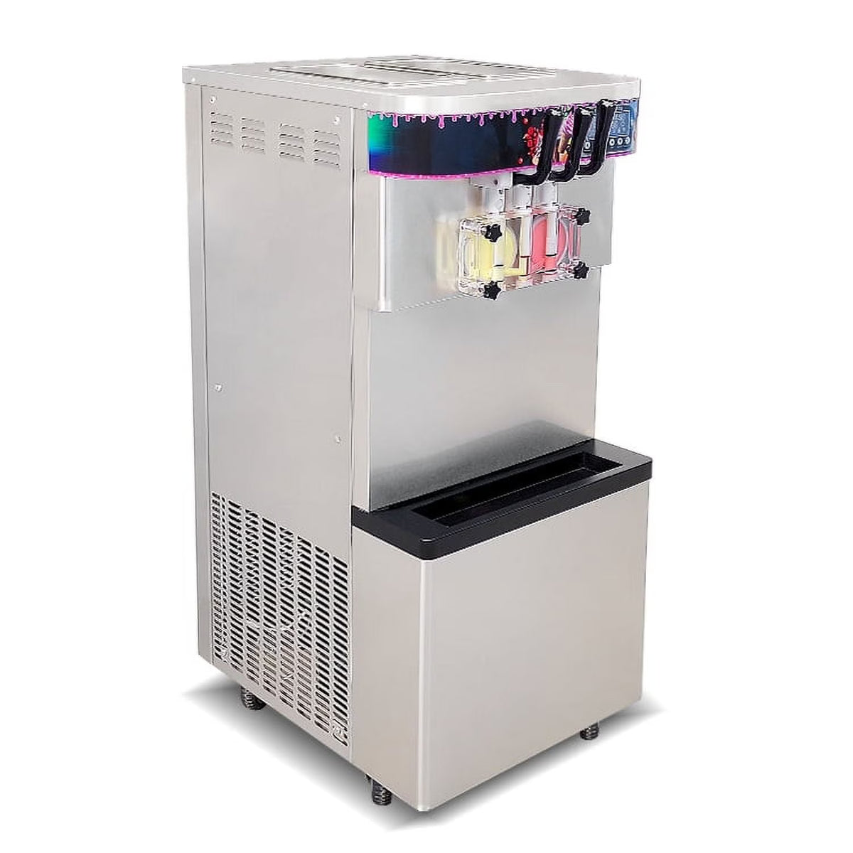 Kolice Commercial ETL 3 Flavors Soft Serve Ice Cream Machine-Auto Washing/Counting,Upper Tanks Coolated