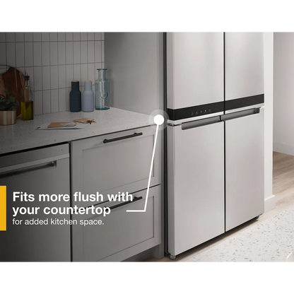 Whirlpool Counter Depth 4 Door Refrigerator, Metallic Steel, 36", 19.4 cu ft