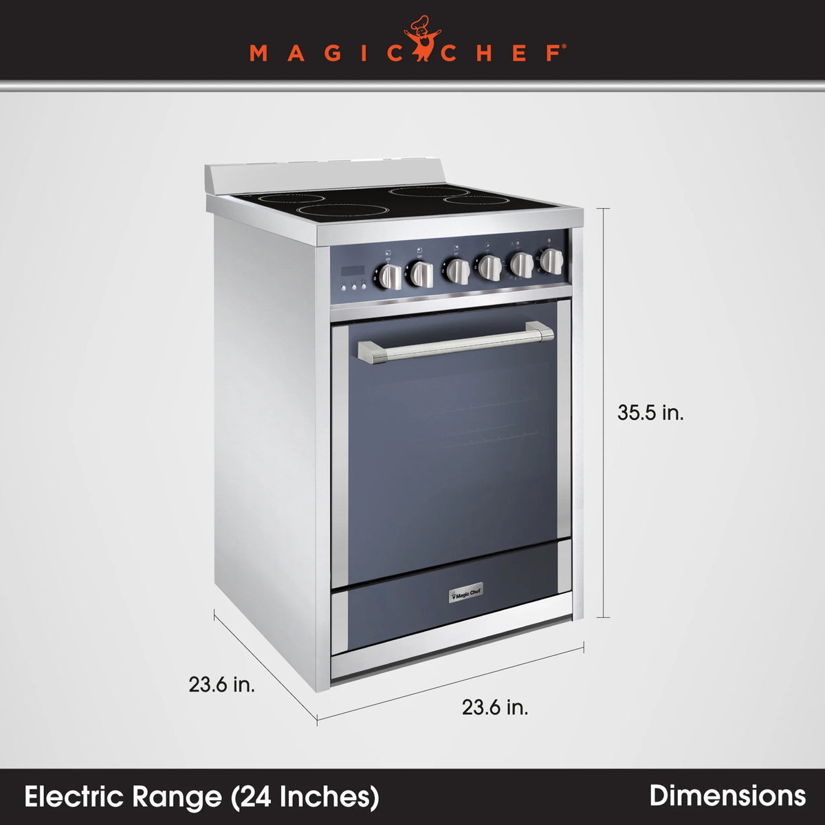 Magic Chef 2.2 cu. ft. Electric Range with Convection in Stainless Steel in Stainless Steel