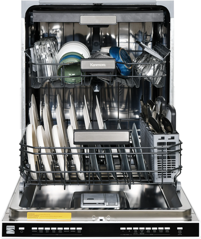 Kenmore 02214639 24" Built-in Stainless Steel Tub Dishwasher, Removeable 3rd Rack, SmartWash, Black