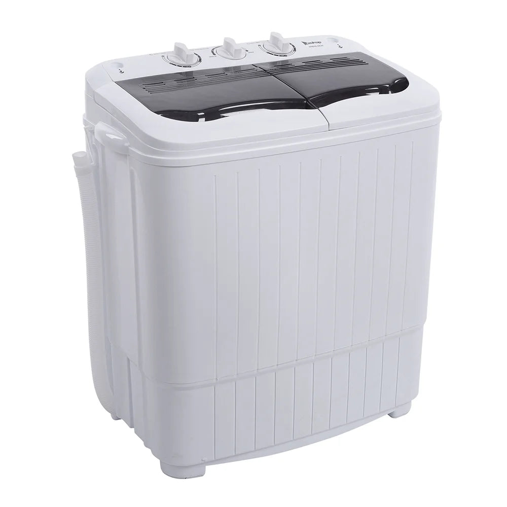 Compact Twin Tub with Built-in Drain Pump XPB35-188S 14.3(7.7 6.6)lbs Semi-automatic Gray Cover Washing Machine