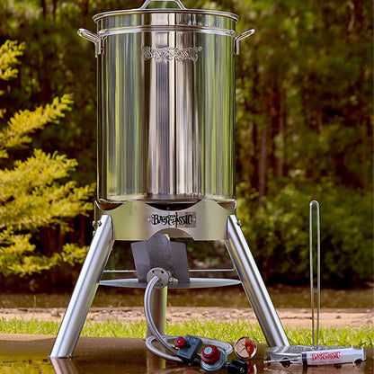 Bayou Classic 200-440 Turkey Fryer Kit, 58,000 Btu, Propane, Stainless Steel, Silver