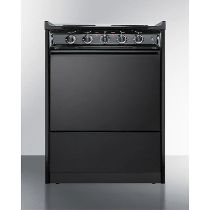 24" wide slide-in style electric coil range in black