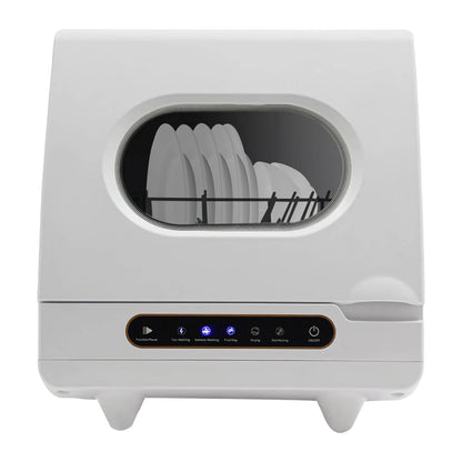 Portable Countertop Dishwasher 5 Washing Programs with Water Tank Leak-Proof Dry 360° Rotation Flushing, Uitable for Homes Kitchen Apartments Dormitories Campers