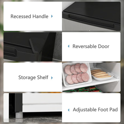 Resenkos Upright Freezer, 3 Cu Ft Small Freezer with Reversible Single Door, Smart Thermostat Control, Apartment, Silver