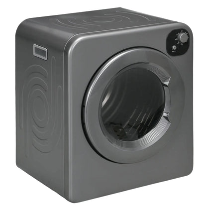Resenkos Compact Laundry Dryer 1300W Portable Clothes Dryer with 3.2 cu.ft Stainless Steel Drum, Front Load Electric Dryer, Gray