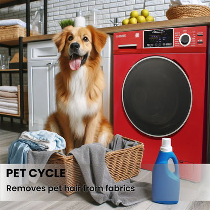 Equator All-in-One Washer Dryer VENTLESS/VENTED PET cycle 1.62cf/15lbs 110V in Merlot