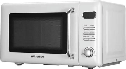 Countertop Microwave Oven with Push Button Control, LED Display, 700W 5 Power Levels, 8 Auto Menus, Glass Turntable and Child Safety Lock, 0.7-inch��Thunderbird Blue