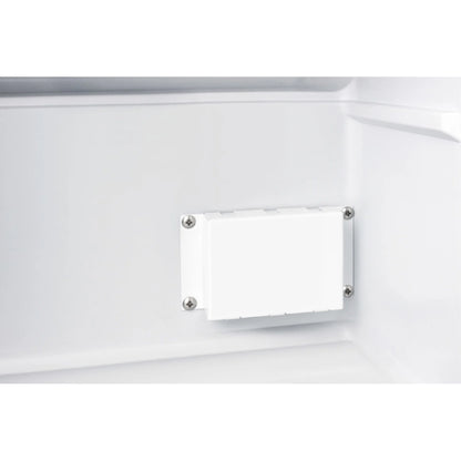 Compact manual defrost all-freezer with lock and probe hole