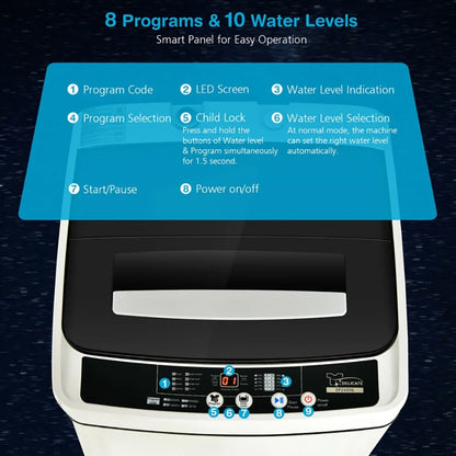 Kadyn 1.5 cu ft Full-Automatic Washing Machine with Stainless Steel Inner Barrel
