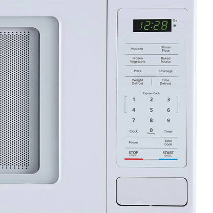 Open Box Magic Chef 0.9 Cubic Feet 900 Watt Stainless Microwave Oven, White