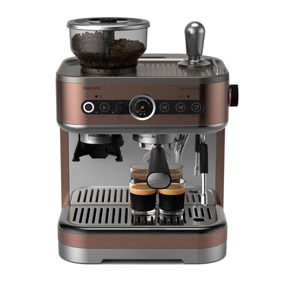 Philips Barista Brew Semi-Automatic Espresso Machine with Milk Frother, Silver Metal