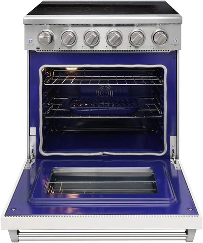 30 inch Professional Electric Range with 5 Heating Elements Cooktop, 4.55 Cu. Ft. Convection Oven Capacity, Smooth Glass Top, in Stainless Steel, KOS-30RE06H (Stainless Steel)