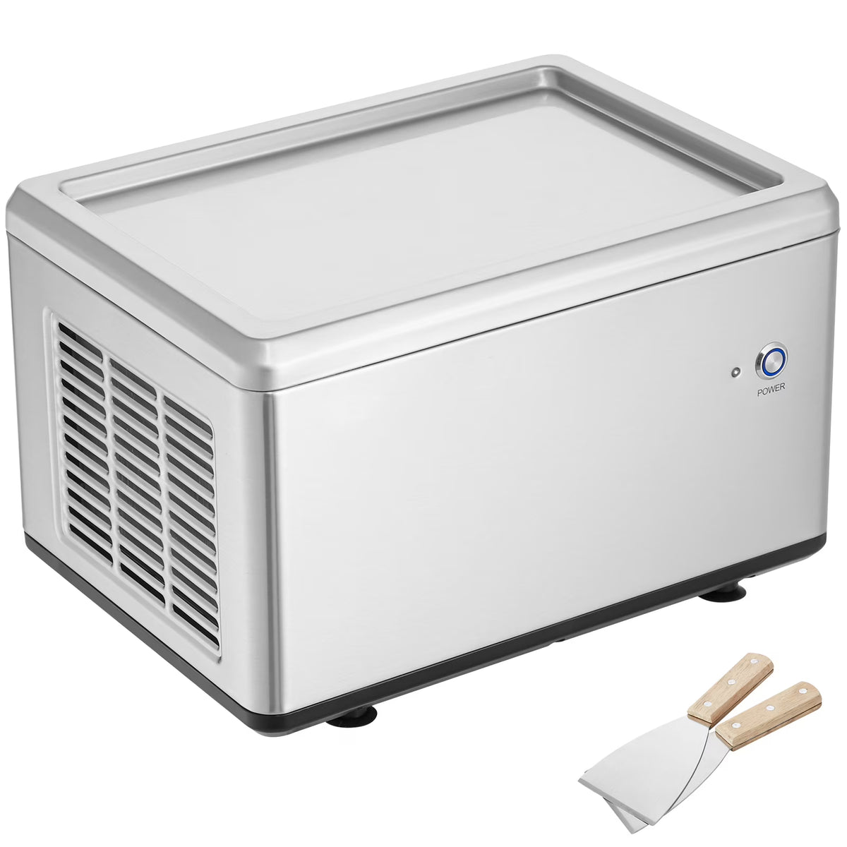 KFFKFF Fried Ice Cream Roll Machine - A Rolled Ice Cream Maker with a 19.3 x 14.9 Inch Pan
