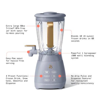 Beautiful Slush Crush 60 oz 4-Speed Frozen Drink Maker, White Icing by Drew Barrymore
