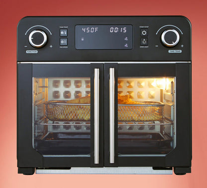 Elite Cuisine French Door 23 L Air Fryer Oven, Black