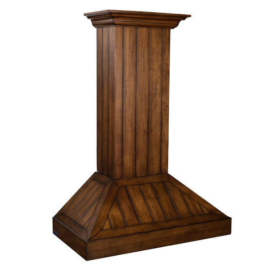 ZLINE 36 in. Wooden Wall Mount Range Hood in Rustic Light Finish - Includes Motor (KPLL-36)