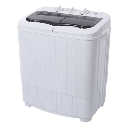 Compact Twin Tub with Built-in Drain Pump XPB35-188S 14.3(7.7 6.6)lbs Semi-automatic Gray Cover Washing Machine