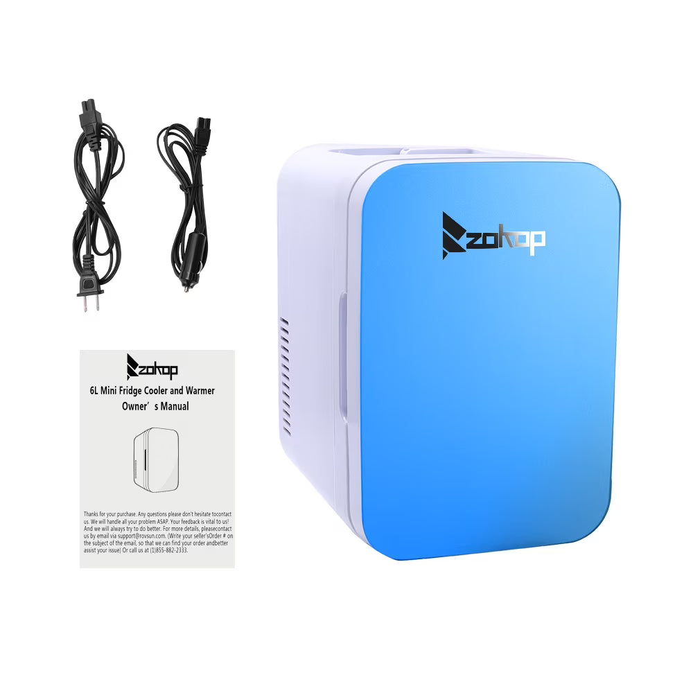 Clearance! Mini Refrigerator for Office, Electric Cooler & Warmer (6Liter/8Can) Portable Compact Personal Fridge, 100% Freon-Free & Eco-Friendly for Car, Trip, Outdoor, Office, Dorm, Apartment, S11399