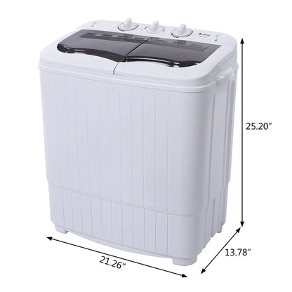 Compact Twin Tub with Built-in Drain Pump XPB35-188S 14.3(7.7 6.6)lbs Semi-automatic Gray Cover Washing Machine