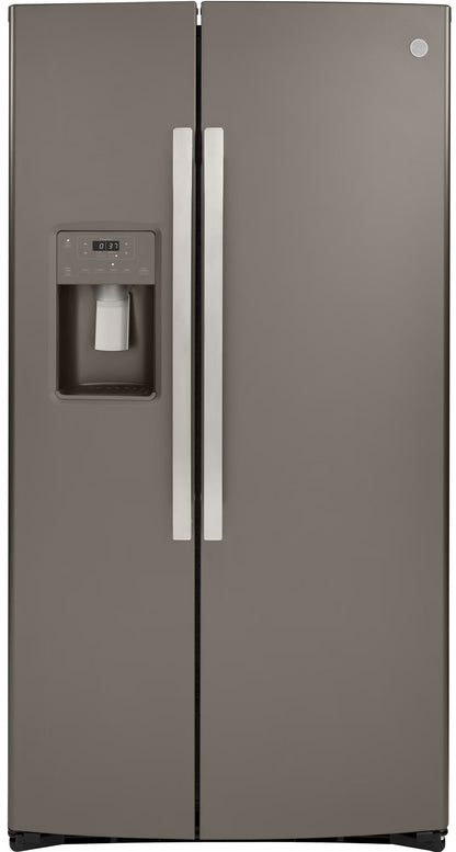 GE 36 Inch Counter Depth Freestanding Side by Side Refrigerator-Slate (GZS22IMNES)